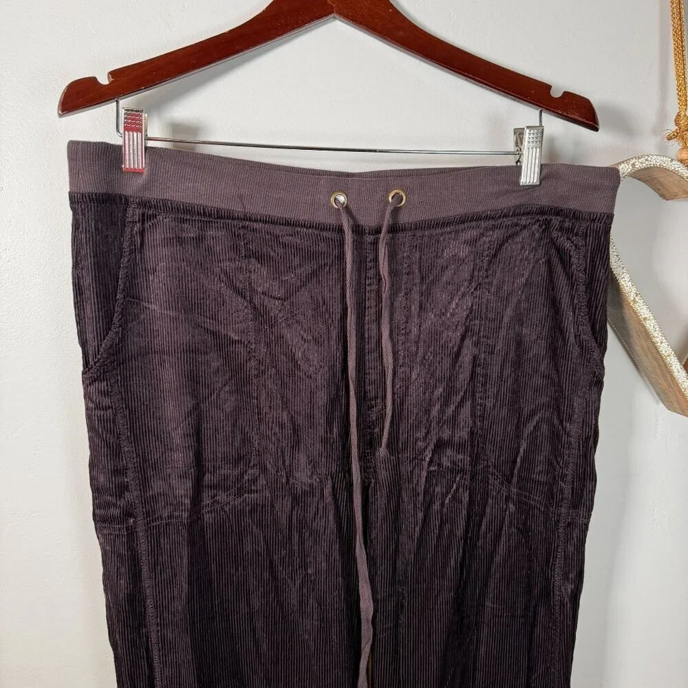 Relaxed Wide Leg Lounge Palazzo Trousers Crinkled Whimsigoth Boho LARGE in Brown
